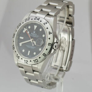 Rolex REHAUT UNPOL. 3186 Rolex Explorer II Black GMT Stainless Steel 40mm Watch 16570