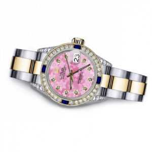 Rolex Pink Flower 26mm Datejust Tow Tone Diamond lugs + Sapphire