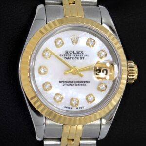 Rolex Datejust 69173 18k Yellow Gold/ss Mop Diamond Dial MINT