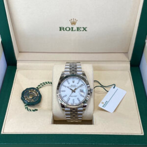 Rolex Datejust 41 Stainless Steel 18ct White Gold Jubilee White Dial 2020 Full Set