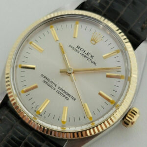 Rolex Mens Rolex Oyster Perpetual Ref 1005 14k Gold SS Automatic 1970s w Paper RA181