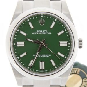 Rolex Oyster Perpetual 41mm Steel Green Dial Oyster Bracelet 124300 UNWORN 2021