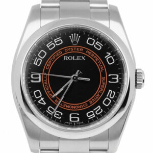 Rolex Oyster Perpetual 116000 Harley 36mm Black Orange Concentric Watch