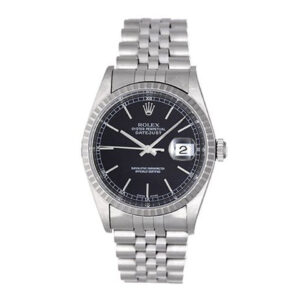 Rolex Men’s Rolex Datejust  Stainless Steel Watch 16220 Black Dial