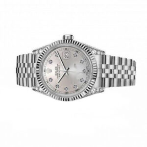 Rolex Ladies 26mm Rolex Datejust SS Silver Color Dial Classic + Lugs with Diamond Accen Wrist Watch