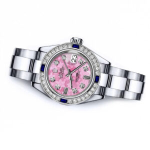 Rolex Women’s  Pink Flower 31mm Datejust SS Diamond & Sapphire Bezel