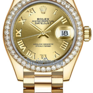 Rolex Lady Datejust 28mm Yellow Gold 279138RBR Champagne Roman President