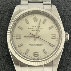 Rolex 2008  Air-King 114234 Silver Dial Fluted Bezel No Papers 34mm