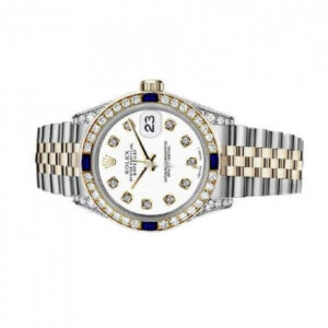 Rolex Ladies Rolex 26mm Datejust Two Tone Jubilee White Color Dial Diamond Accent Bezel + Lugs + Sapphire