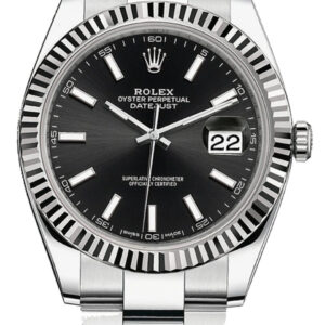 Rolex 126334 Datejust 41mm Fluted Black Stick Oyster Band