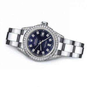 Rolex Navy Baguette 36mm Datejust SS Authentic Diamonds Bezel & Lugs Oyster Bracelet