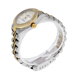 Rolex Lady-Datejust 26mm Yellow Gold Steel White Diamond Dial & Diamond Bezel 69173