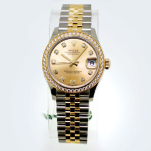 Rolex Datejust 31mm 18K Yellow Gold & Steel Champagne Diamond Dial & Diamond Bezel 278383