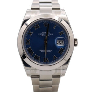 Rolex Datejust 41, Stainless Steel, Blue Roman Dial, 126300-0017