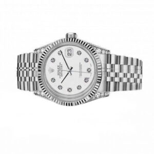 Rolex Oyster Perpetual Automatic Datejust 36mm White Dial with Diamond Numbers & Lugs