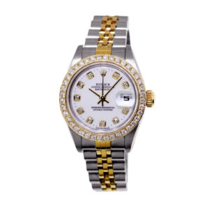 Rolex Lady-Datejust 26mm Yellow Gold Steel White Diamond Dial & Diamond Bezel 69173