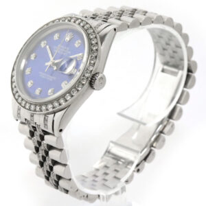 Rolex Datejust 1601 36mm Blue Dial Stainless Steel Custom Diamonds