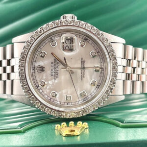 Rolex Men’s Datejust 36mm Jubilee Steel ICED 2.50ct Diamonds MOP Dial