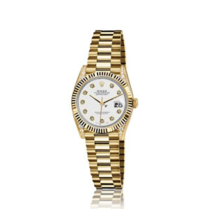 Rolex 26mm Presidential 18kt Gold White Color Dial with Diamond Accent Lugs 6917