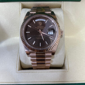 Rolex 2021 Day-Date 40mm 18k Everose Gold ‘Chocolate Index’ Dial “In Stock”