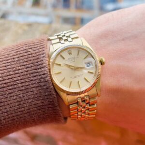 Rolex Oyster Perpetual Date ‘LINZ’ Signed Rare Dial 34mm – Solid Gold 1500 – Vintage USA Jubilee