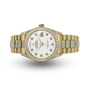 Rolex Presidential 36mm Diamond White Color Dial with Diamond Accent Diamond 18KT Yellow Gold Watch