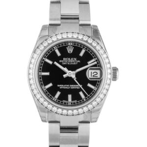 Rolex Datejust 31 Stainless Steel Diamond / Oyster / Black – 178384