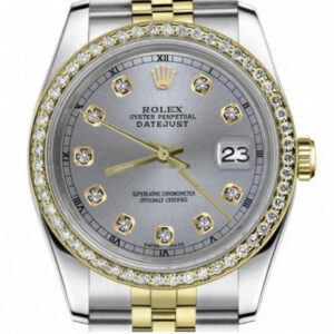 Rolex Women’s Rolex 31mm Datejust Vintage Diamond Bezel Two Tone Grey Color Dial with Diamond Accent RT