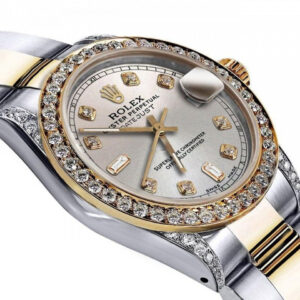 Rolex Ladies Rolex 31mm Datejust 2 Two Tone Silver Color Dial with 8 + 2 Diamond Accent Bezel+ lugs