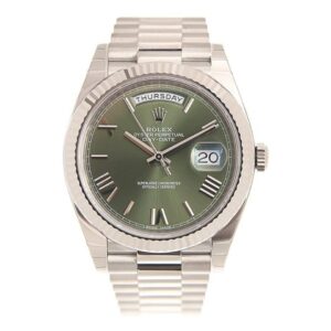 Rolex Day-Date 40 White Gold Olive Green Roman (New Full Set)