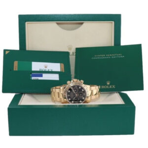 Rolex 2017 PAPERS Rolex Daytona 116508 Black Diamond Yellow Gold Chrono Watch Box