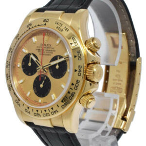 Rolex Daytona Chronograph 18k YG Champagne Panda Index Dial Watch Y 116518