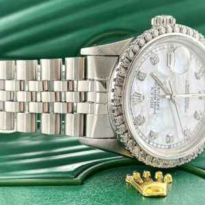 Rolex Men’s Datejust 36mm Jubilee Steel ICED 2.50ct Diamonds MOP Dial