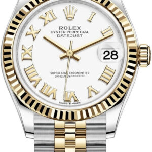 Rolex Datejust 31mm Stainless Steel and Yellow Gold 278273 White Roman Jubilee