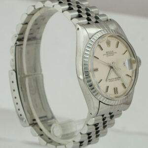 Rolex Vintage 1973 Rolex DateJust Silver Linen 36mm Jubilee Date Stainless Watch 1603