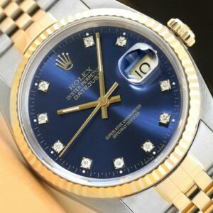 Rolex Authentic Rolex Mens Datejust 16233 Two-tone Factory Diamond Dial Watch