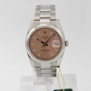 Rolex Date Pink Dial ref. 115200 Top Conditions Box & Paper Year 2009