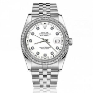 Rolex 31mm Datejust With custom Diamond bezel SS White Color Dial with Diamond Accent RT Deployment buckle