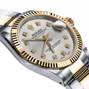 Rolex Women’s Rolex 31mm Datejust Two-Tone Silver Color Dial with 10 Round Diamond Accent+ Classic