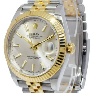 Rolex Datejust 41 18k YG/Steel Silver Index Dial Mens Jubilee Watch 126333