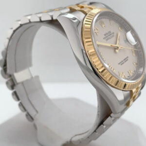 Rolex Datejust 36mm Steel & 18K Yellow Gold Ivory Pyramid Dial Jubilee bracelet BOX PAPERS