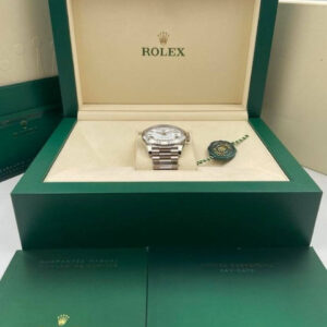 Rolex White Gold Day-Date 40 White Roman Dial 228239 Unworn 2021