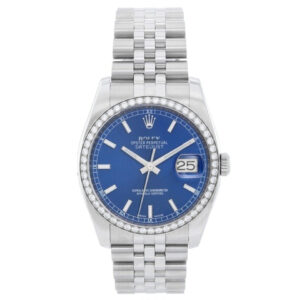 Rolex Datejust Diamond Bezel Blue Dial Men’s Steel Watch 116244