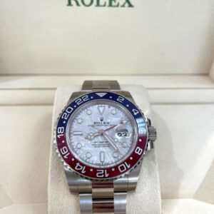 Rolex 126719BLRO GMT-Master II Factory Meteorite Dial Pepsi Bezel 18k White Gold Unworn B/P