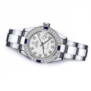 Rolex Ivory Track 31mm Datejust SS Diamond & Sapphire Bezel