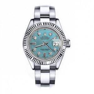 Rolex Ladies Rolex 26mm Datejust Ice Blue Color Dial with Baguette Diamond RT