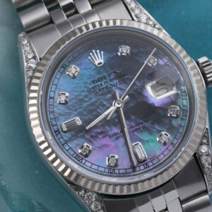 Rolex Datejust Diamond Tahitian Mother of Pearl Dial 36mm Oyster Perpetual Watch 16014