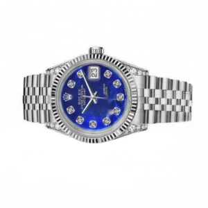 Rolex Ladies 26mm Rolex Datejust SS Blue Color Treated MOP Dial Classic + Lugs Wrist Watch