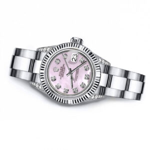 Rolex Pink Pearl 36mm Datejust 18K /SS Diamond Lugs Pave Custom Watch