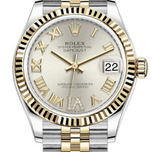 Rolex 278273 Datejust Silver   Roman Diamond Dial at 6  Jubilee Bracelet